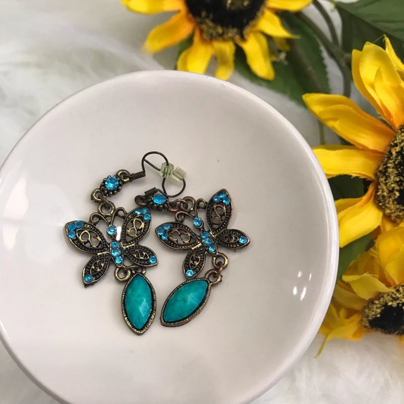 Butterfly Dangle Earrings - Picture 2 of 7